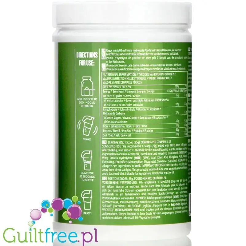 MyProtein Clear Whey Isolate Bitter Lemon - hydrolizat smakowy, odywka 20g biaka w 90kcal