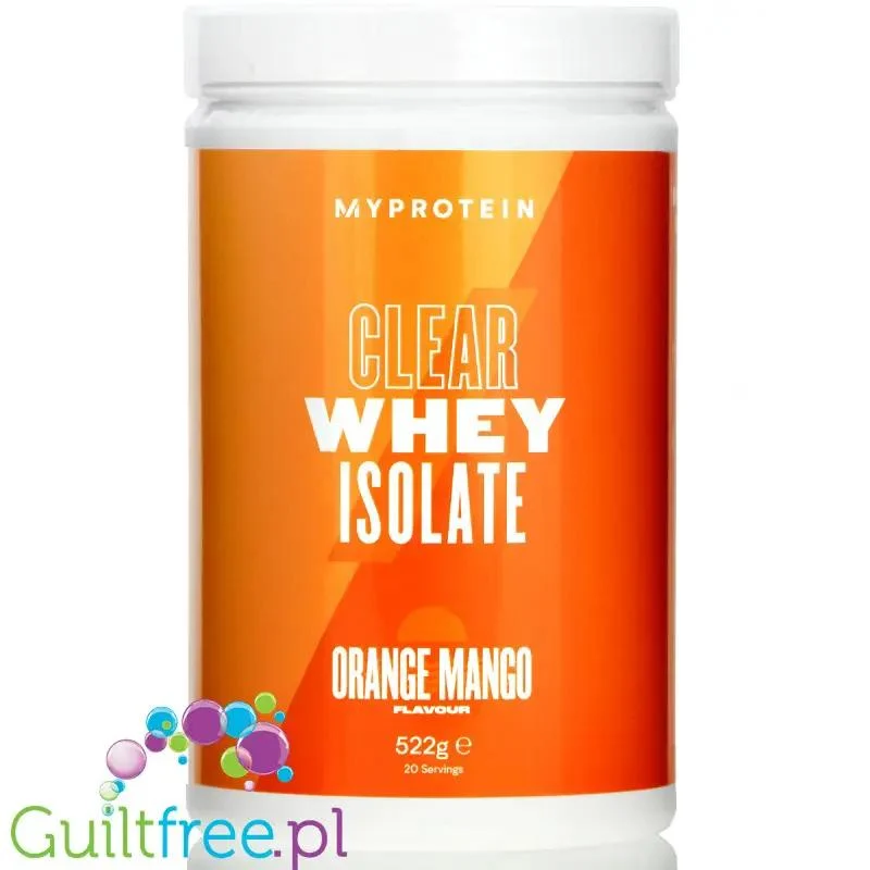MyProtein Clear Whey Isolate Orange Mango - hydrolizat smakowy, odżywka 20g białka w 90kcal