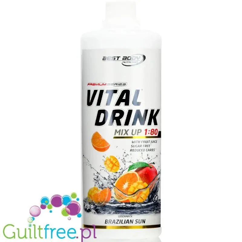 Vital Drink Brazilian Sun 1L - koncentrat bez cukru z witaminami (Mango & Pomarańcza)