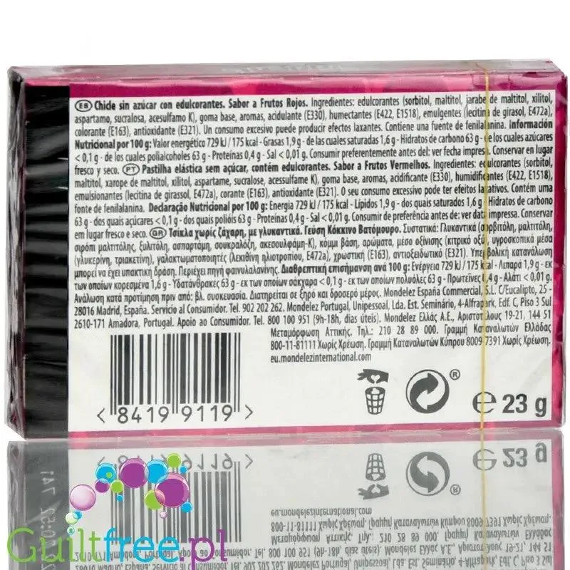 Trident Senses Berry Party guma do żucia bez cukru, Owoce Leśne
