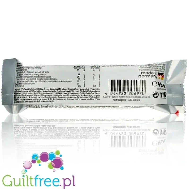 Yippie! Bar Cookies Double Choc 45g, baton proteinowy Ciasteczko & Czekolada