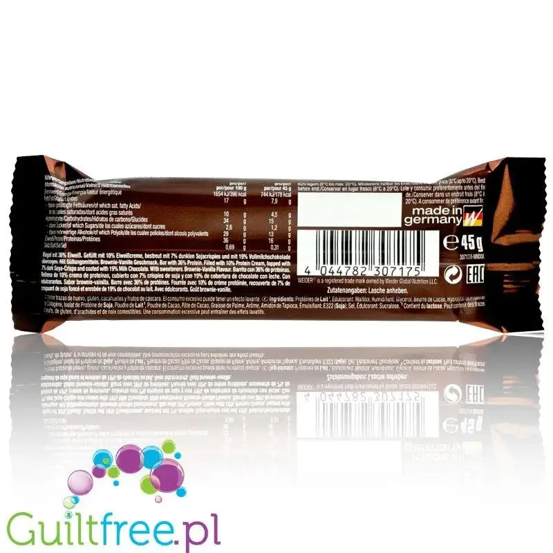 Yippie! Bar Brownie-Vanilla 45g, baton proteinowy Wanilia & Czekoladowe Ciasto