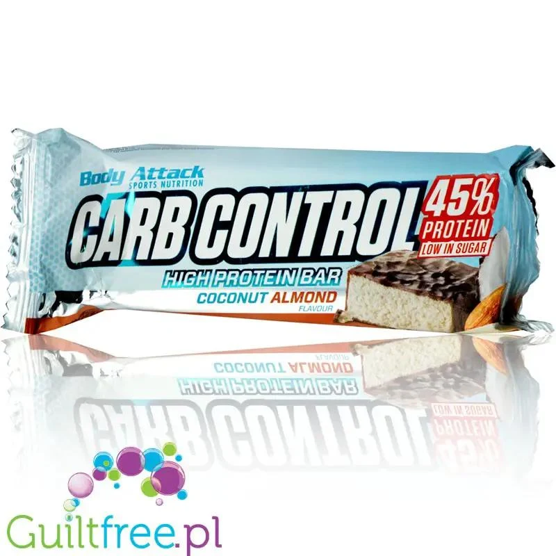 Carb Control Coconut Almond - wielki sycący baton 45g białka