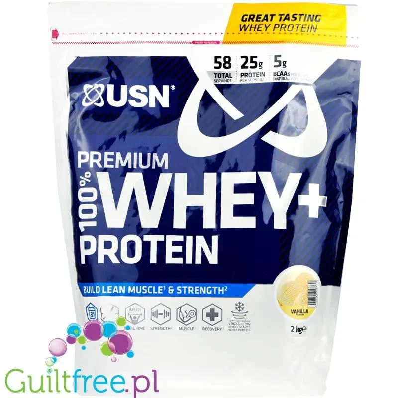 USN Whey Premium Protein Vanilla 2KG - odżywka białkowa WPI, WPH i WPC