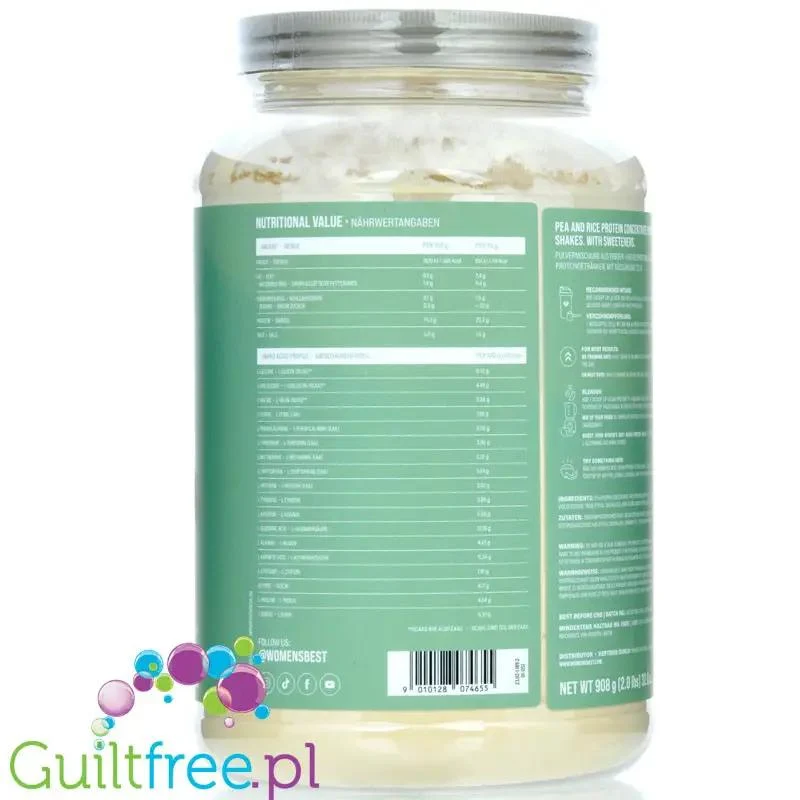 Women's Best Vegan Protein Vanilla - wegańska odżywka białkowa dla kobiet bez soi i glutenu