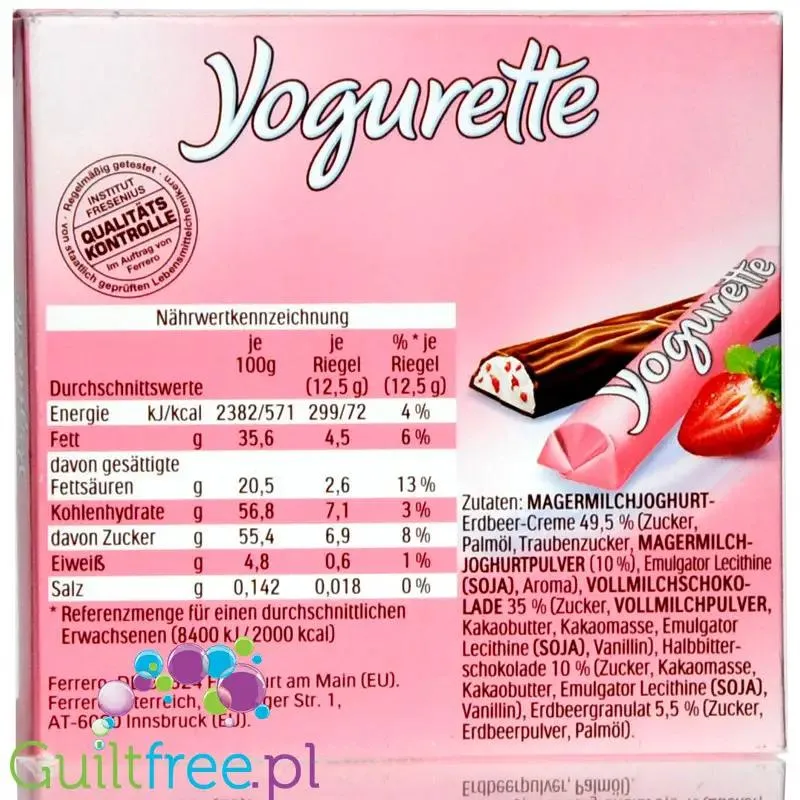 Yogurette Erdbeeren (CHEAT MEAL) - batonik czekoladowy z masą jogurtową z truskawkami