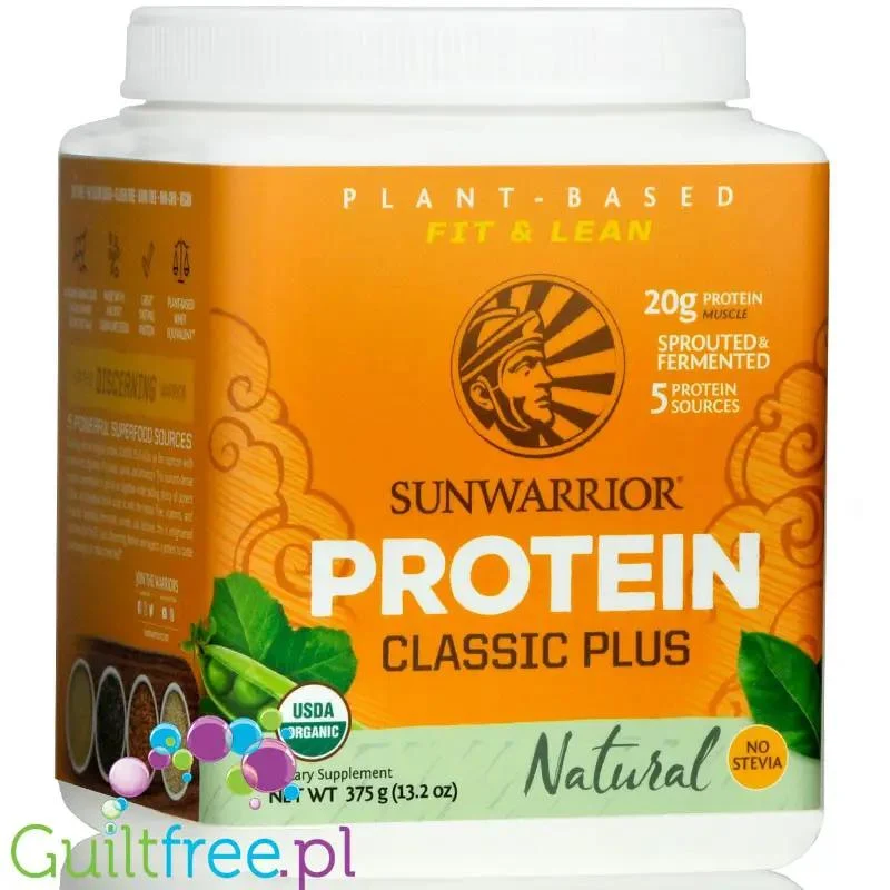 Sunwarrior Protein Classic Plus, Natural 0,37KG - organiczna wegańska odżywka białkowa bez słodzików