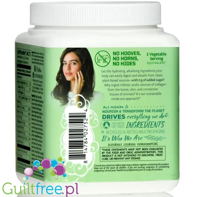 Sunwarrior Beauty Greens Collagen Booster Pina Colada - wegańska formuła stymulująca