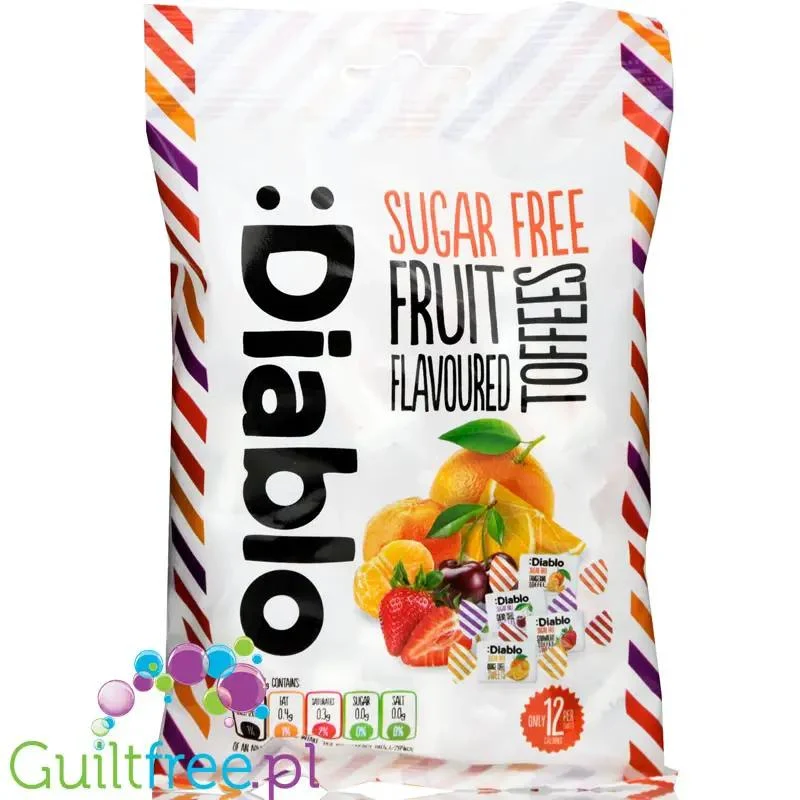 Diablo Fruit Toffees owocowe miękkie cukierki bez cukru do żucia