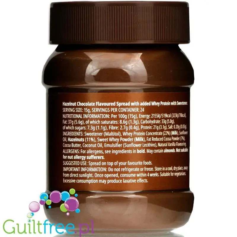 MyProtein Chocolate HazelNut Spread - krem czekoladowy z białkiem WPC
