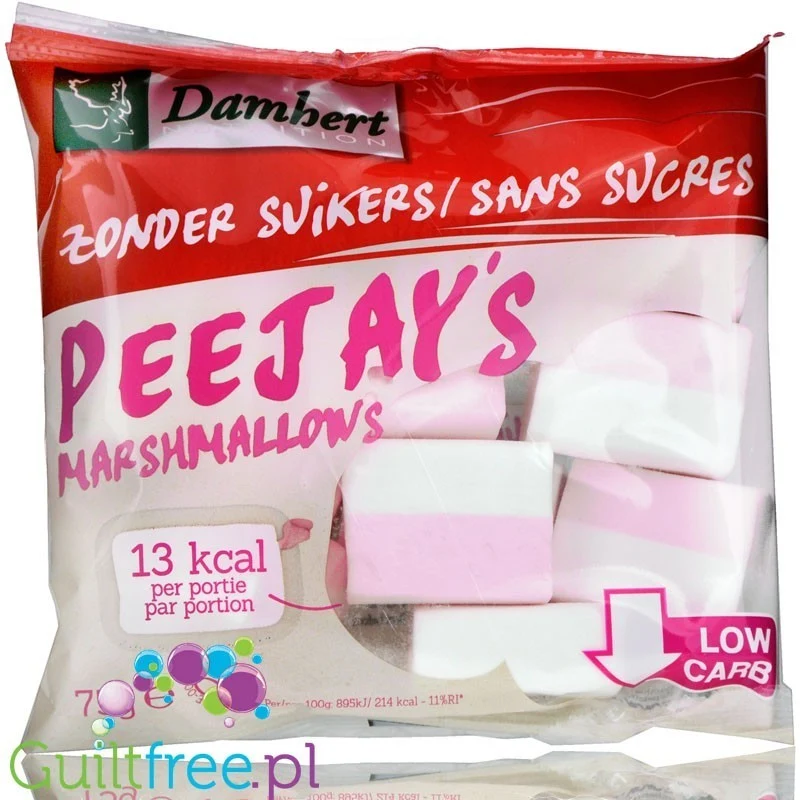 Damhert dwukolorowe pianki Marshmallow bez cukru i bez tłuszczu