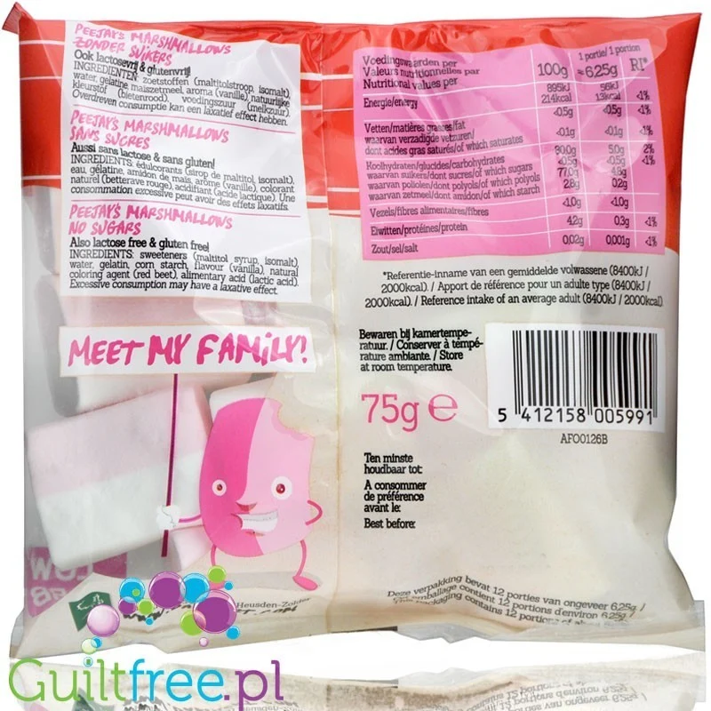 Damhert dwukolorowe pianki Marshmallow bez cukru i bez tłuszczu
