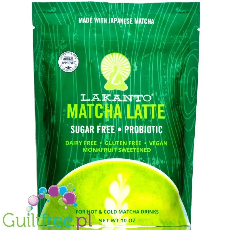 Lakanto Monkfruit Matcha Latte - napój w proszku z zieloną herbatą matcha, bez cukru
