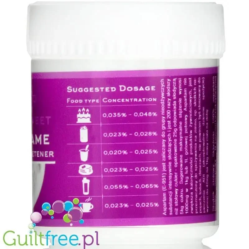 FITgridients Aspartame 25g - czysty aspartam bez wypełniaczy E-951