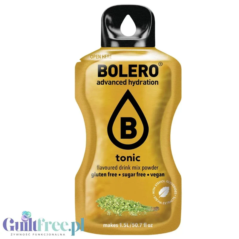 Bolero Drink Tonic 9g - saszetka do napojów bez cukru ze stewią, Tonic