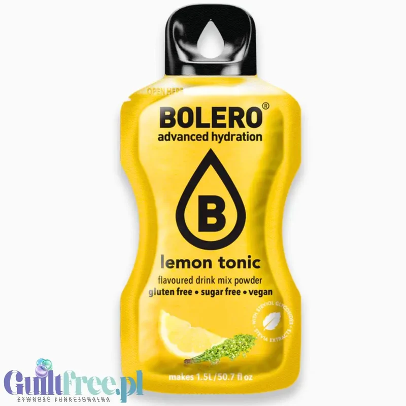 Bolero Drink Lemon Tonic 9g - napój w saszetce bez cukru ze stewią, Tonic z Cytryną