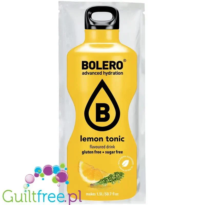 Bolero Drink Lemon Tonic 9g - napój w saszetce bez cukru ze stewią, Tonic z Cytryną