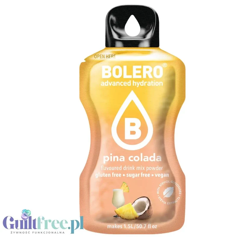 Bolero Drink Piña Colada 9g - napój w saszetce bez cukru ze stewią, Kokos & Ananas