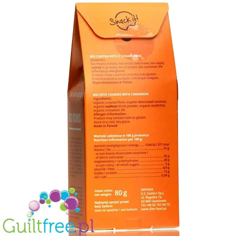 Diet Food Keto Cookies Bio Cinnamon - ketogeniczne ciasteczka cynamonowe