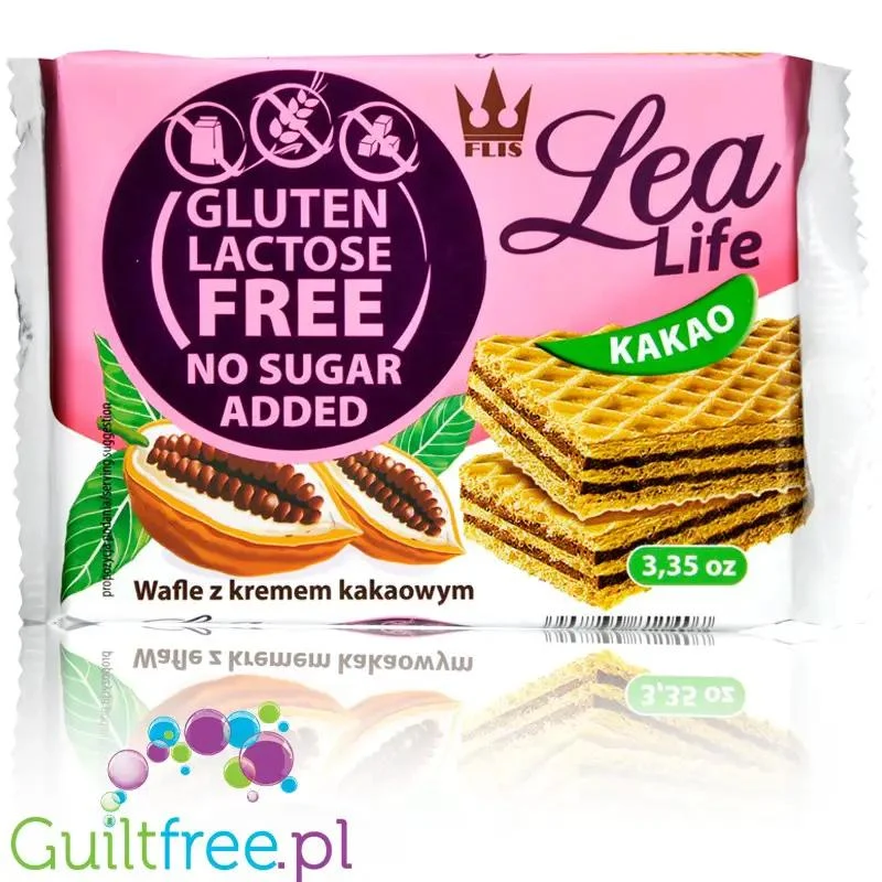 Lea Life wafle z kremem kakaowym bez glutenu, laktozy i bez dodatku cukru