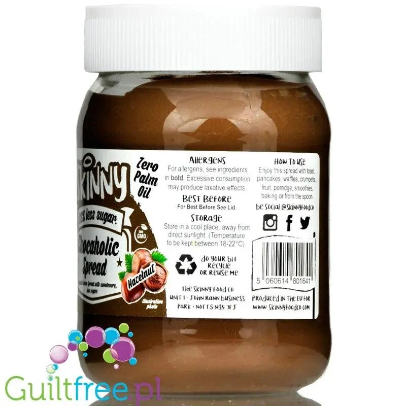 Skinny Food Chocaholic Spread Chocolate Hazelnut - krem czekoladowo-orzechowy bez cukru ze stewią