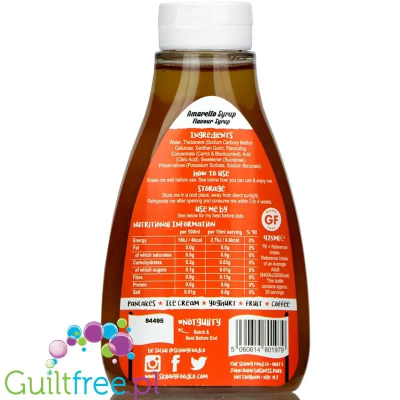 Skinny Food Amaretto - syrop zero kalorii o smaku likieru amaretto