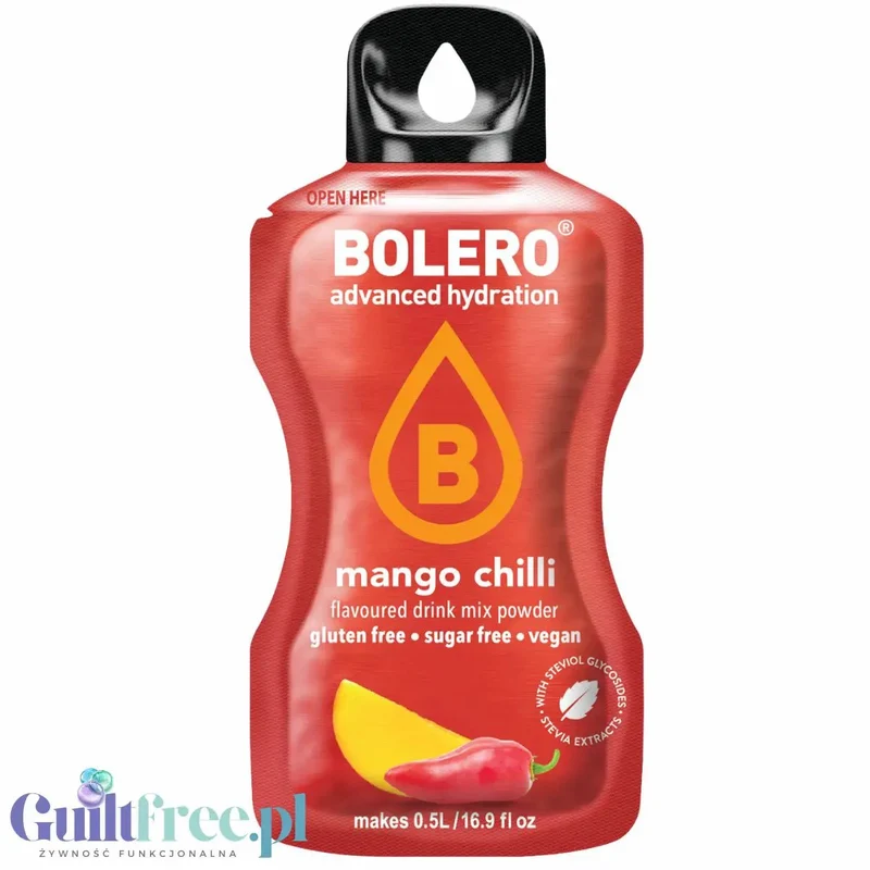 Bolero Drink Mango Chilli 9g - napój w saszetce bez cukru ze stewią, Mango & Chilli