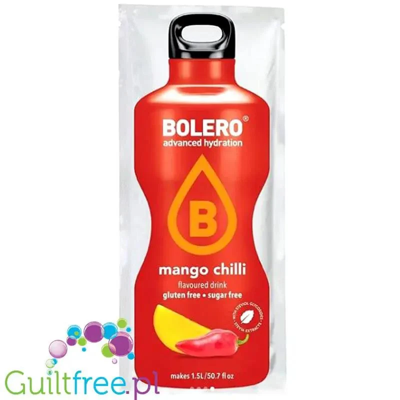 Bolero Drink Mango Chilli 9g - napój w saszetce bez cukru ze stewią, Mango & Chilli