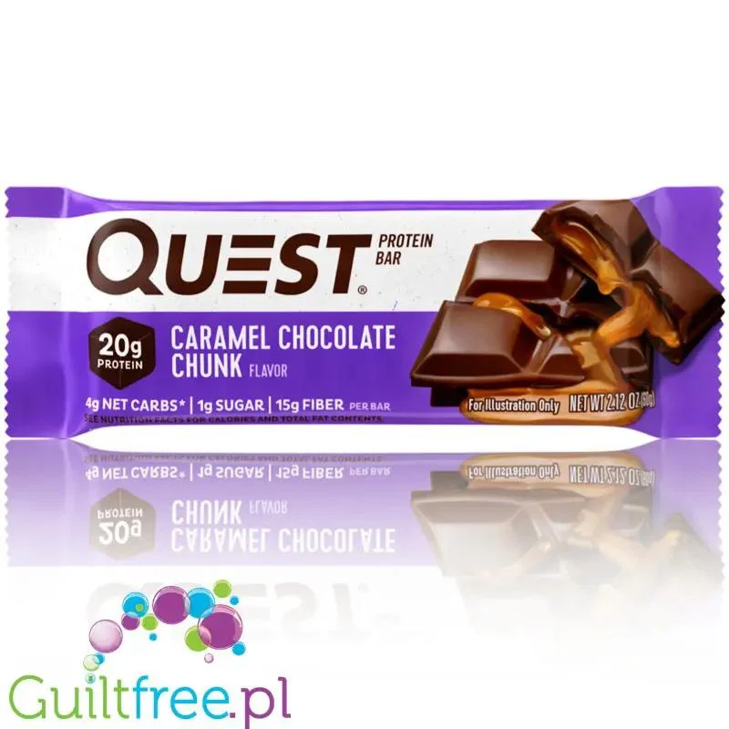 Quest Bar Caramel Chocolate Chunk - baton białkowy PUDEŁKO x 12 BATONÓW