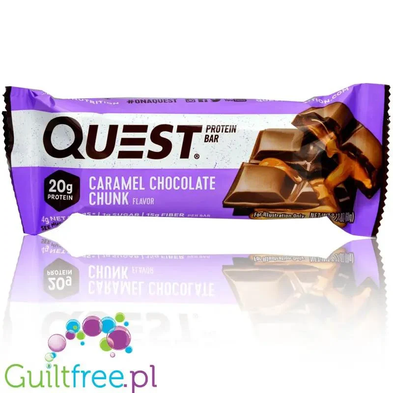 Quest Bar Caramel Chocolate Chunk - baton białkowy PUDEŁKO x 12 BATONÓW