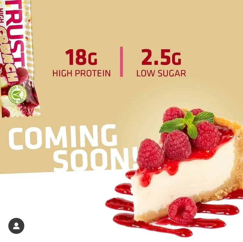 USN Trust Crunch Raspberry Cheesecake - chrupiący baton białkowy Biała Czekolada, Sernik & Maliny