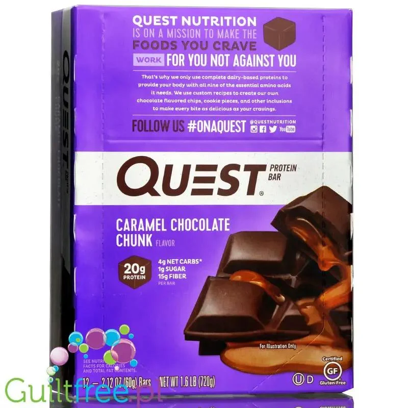 Quest Bar Caramel Chocolate Chunk - baton białkowy z karmelem i czekoladą