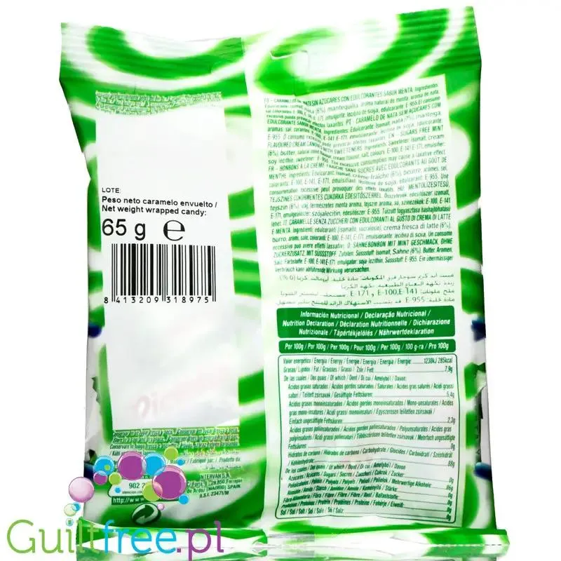 Pictolin Mint & Cream 65g - śmietankowo-miętowe karmelki bez cukru