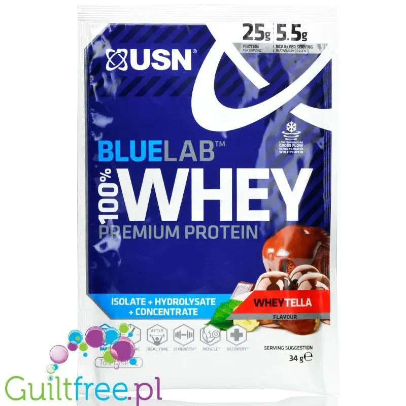 USN Blue Lab Whey Wheytella - odżywka białkowa WPI, WPC, WPH z Tolerase L