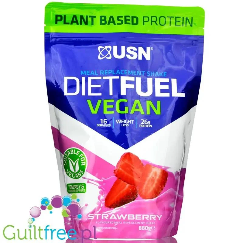 USN DietFuel Vegan Protein Meal Replacement Strawberry - wegański koktajl białkowy