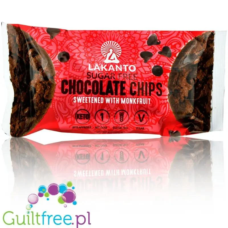 Lakanto Monkfruit Chocolate Chips - wegańskie keto kropelki czekolady bez cukru