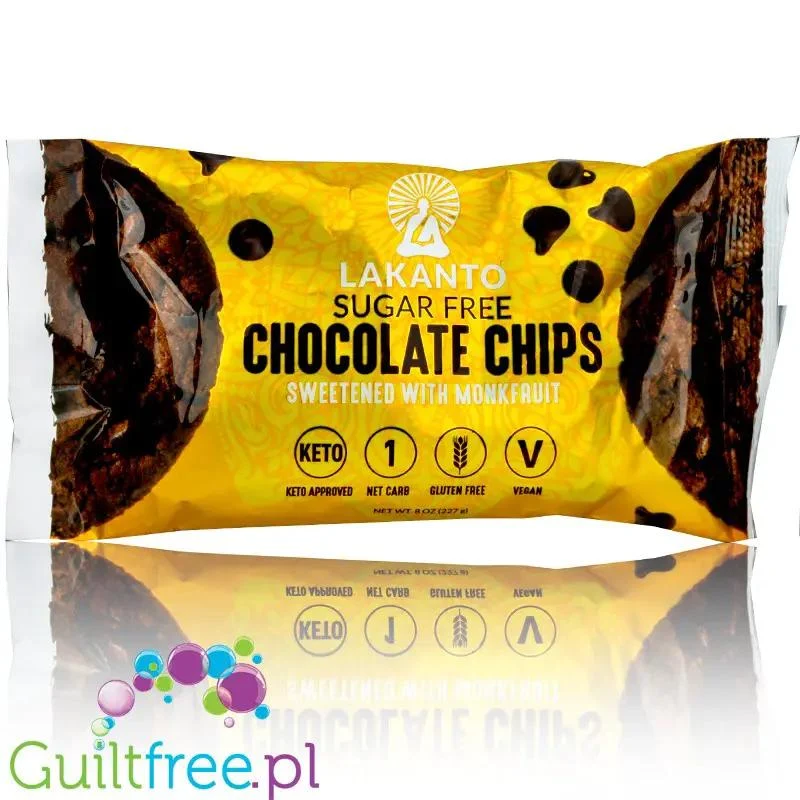Lakanto Monkfruit Chocolate Chips - wegańskie keto kropelki czekolady bez cukru
