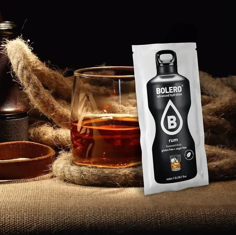 Bolero Drink Rum 9g - saszetka do napojów bez cukru ze stewią, smak rumowy