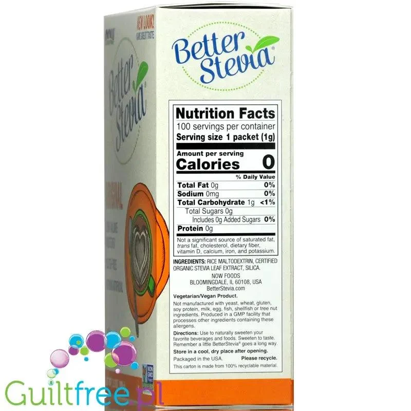 NOW Foods Better Stevia Original słodzik stewia 100 saszetek
