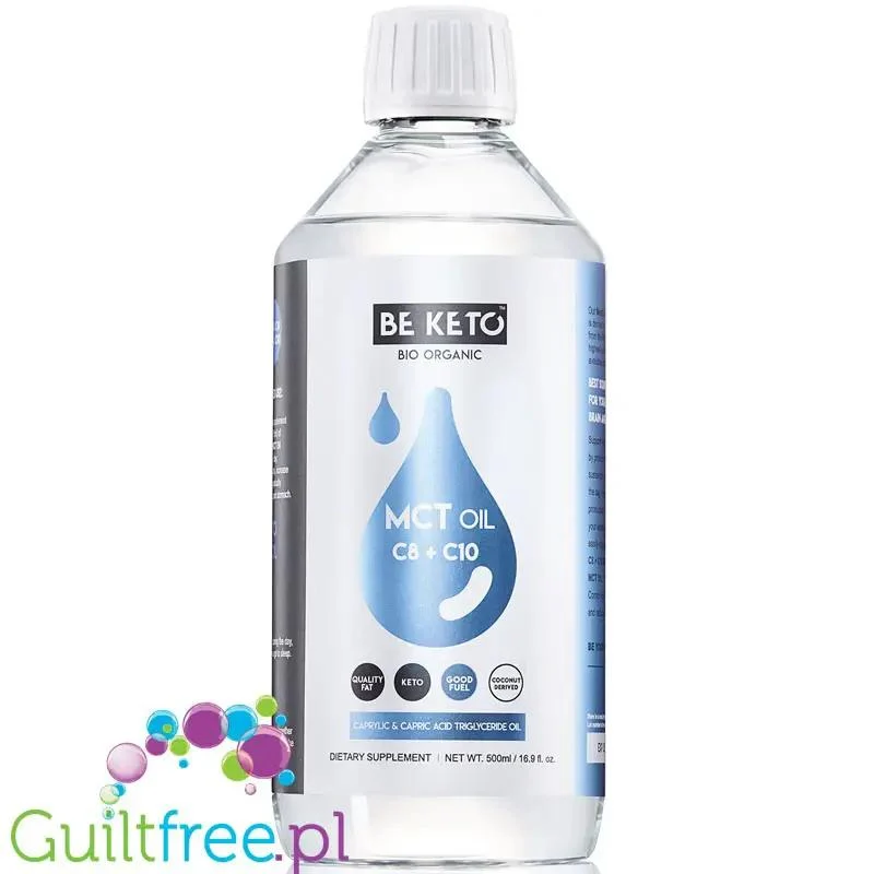 BeKeto™ olej MCT C8 + C10 0,5L - płynny olej MCT, 60% C8 & 40% C10