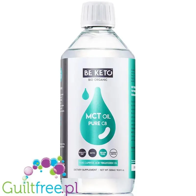 BeKeto™ olej MCT C8 1L - płynny olej MCT, 100% kwasu kaprylowego C8