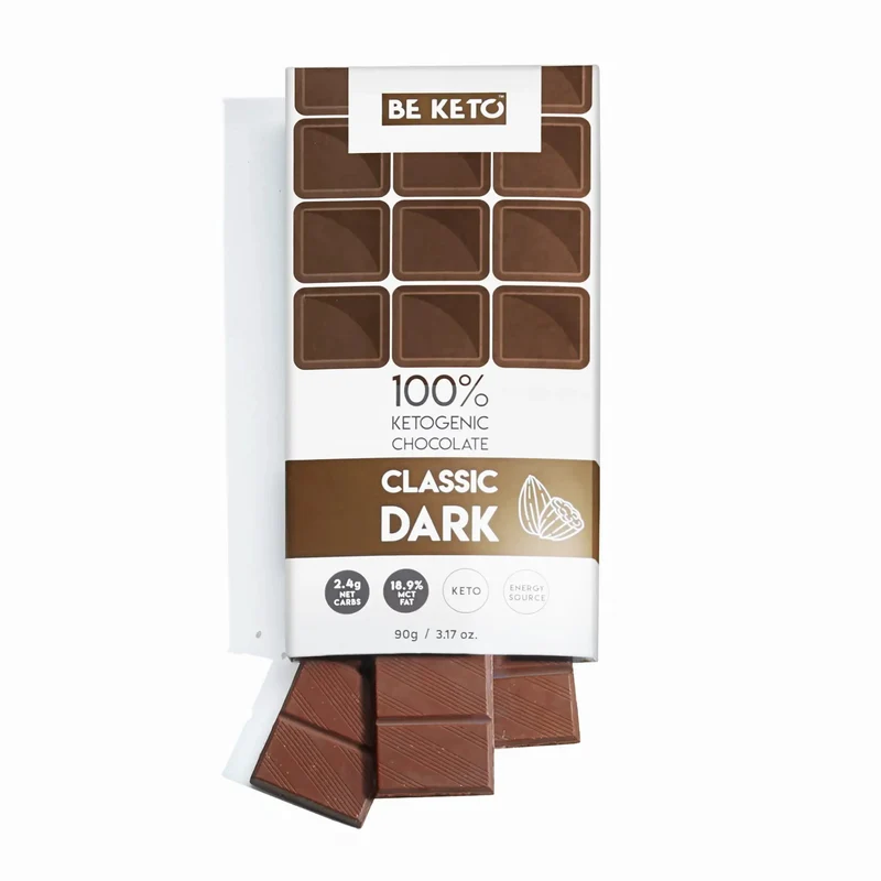 BeKeto™ 70% Cocoa Vegan Classic Dark - wegańska ketogeniczna czekolada bez dodatku cukru