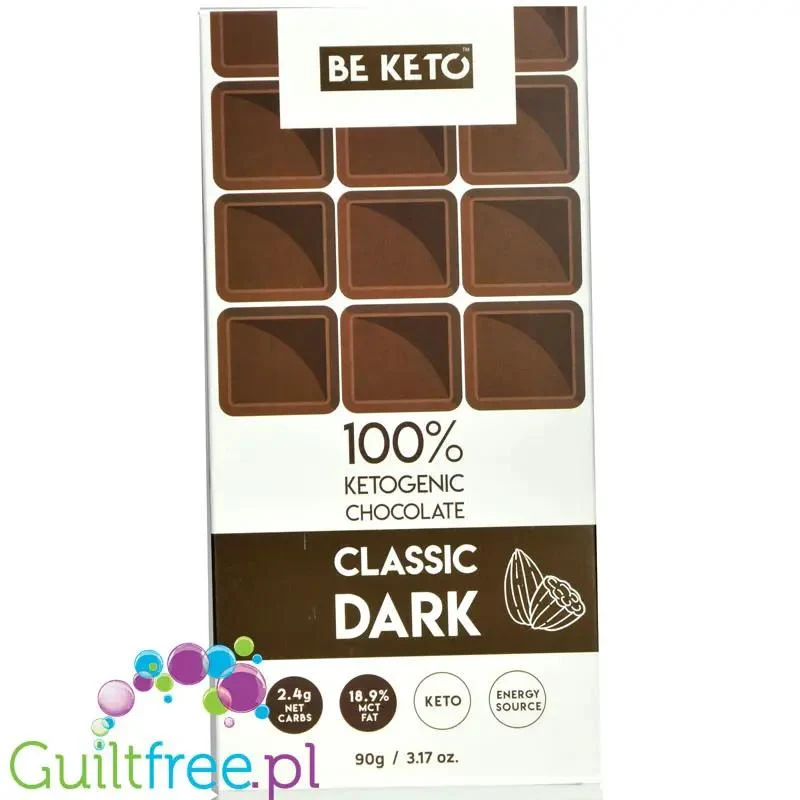 BeKeto™ 70% Cocoa Vegan Classic Dark - wegańska ketogeniczna czekolada bez dodatku cukru