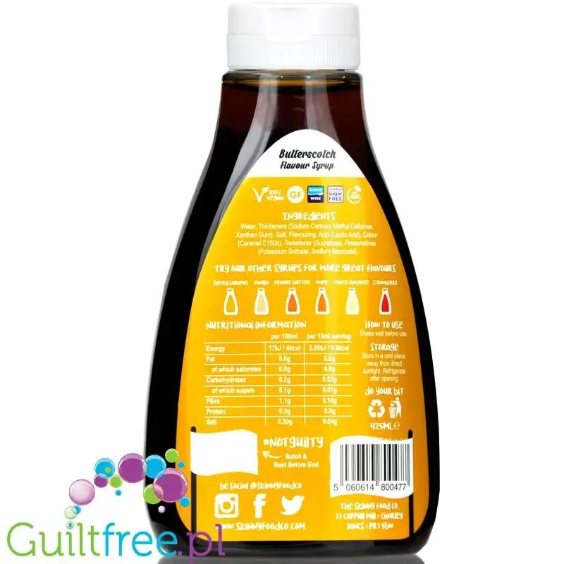 Skinny Food Butterscotch - syrop zero kalorii (Maślany Herbatnik)