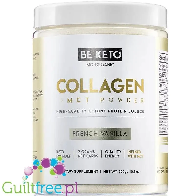 BeKeto™ Collagen + MCT (French Vanilla) 300g - kolagen & MCT w proszku z erytrolem