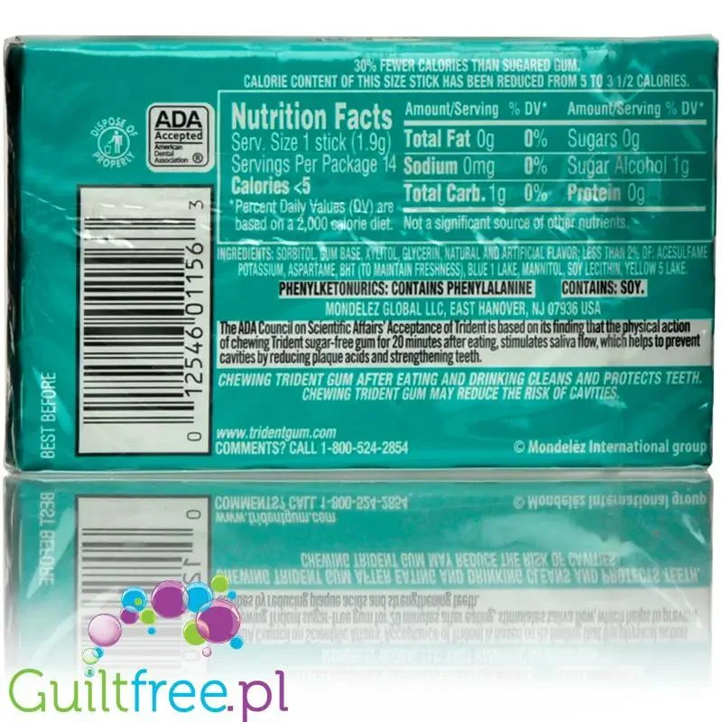Trident Minty Sweet Twist - guma do żucia bez cukru, z ksylitolem