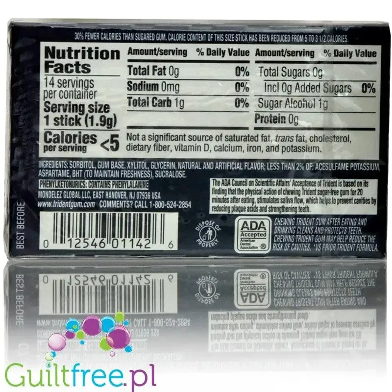 Trident Perfect Peppermint - guma do żucia bez cukru, z ksylitolem