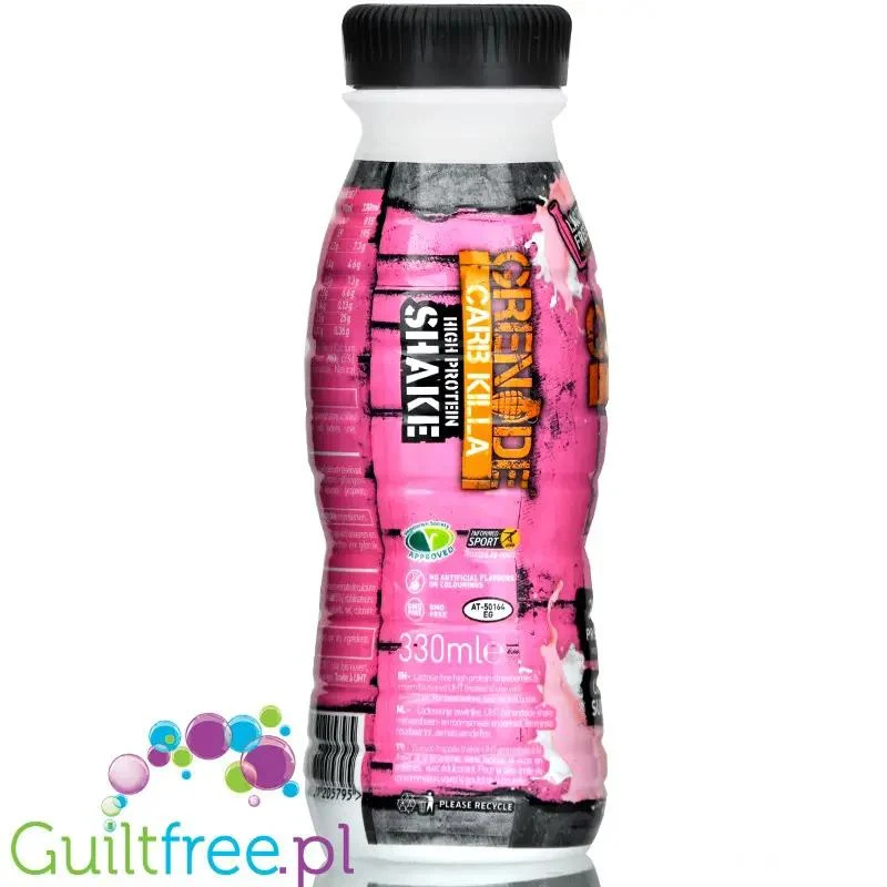 Grenade Carb Killa Strawberries & Cream gotowy koktajl proteinowy bez laktozy 24g białka