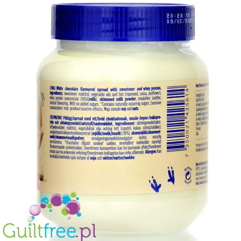 HealthyCo Proteinella White - krem Biała Czekolada, bez cukru i oleju palmowego