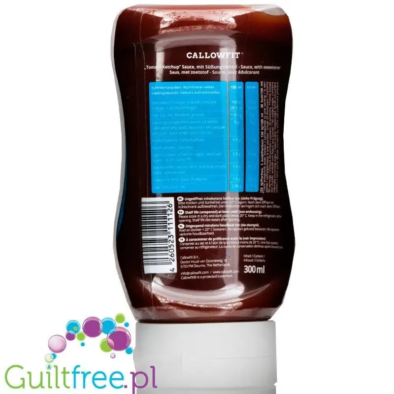 Callowfit Tomato Ketchup - niskokaloryczny pomidorowy sos bez tłuszczu